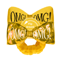 Double Dare OMG! Reversible Mega Hair Band Yellow - Double Dare OMG! бант-повязка реверсивный для фиксации волос, желтый плюш/золотой металлик